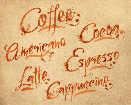 Lettering coffee drops kraft