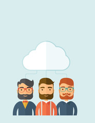 Businessmen under the cloud.