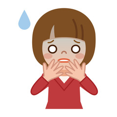 失敗して顔色が悪い女の子