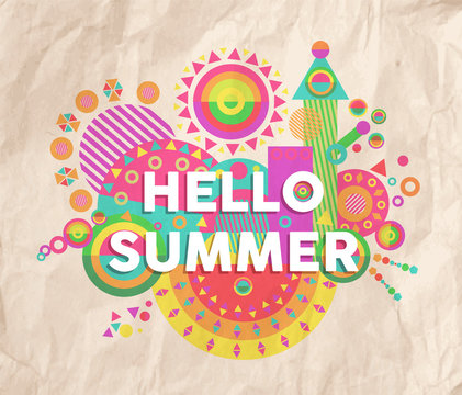 Hello summer quote poster design