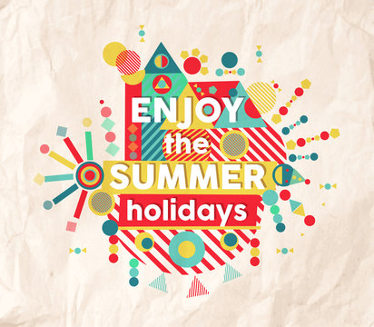 Enjoy summer fun quote poster design