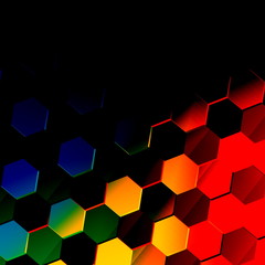 Dark Colorful Hexagonal Background. Unique Abstract Pattern.