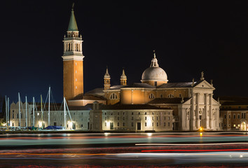 Obraz na płótnie Canvas Church of San Giorgio Maggiore at night