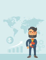 Businessman planning to travel.