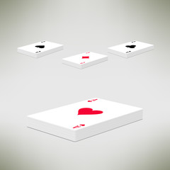 Obraz premium Playing cards deck with ace on top in realistic and clean design