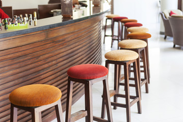 beautiful and colorful luxury  round wooden chairs, furniture