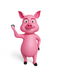 3d Pig with hi pose
