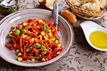 Brown rice with vegetables