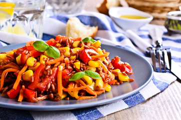 Brown rice with vegetables