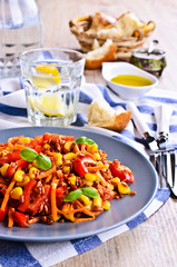 Brown rice with vegetables