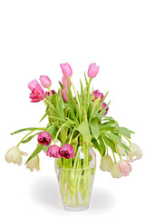 Tulips bouquet in vase