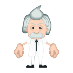 Funny Albert Einstein Cartoon Illustration Comic