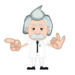 Funny Albert Einstein Cartoon Illustration Comic
