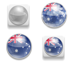 Set Isolated Vector Australian flag