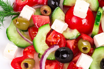 Close up of greek salad.