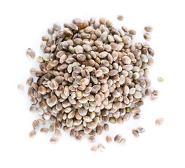 Hemp Seeds on white