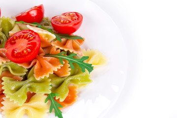 Pasta with broccoli and cheese.