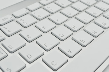 Close up of keyboard of a modern laptop