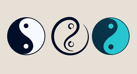 Ying yang symbol of harmony and balance - obrazy, fototapety, plakaty