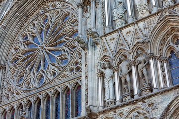 Elements of Nidaros Cathedral in Trondheim, Norway