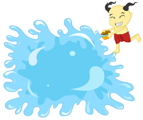 thailand child throw water songkran