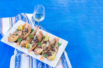 Fried fish on plate, closeup