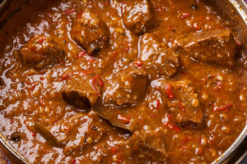 Beef stew in a pan