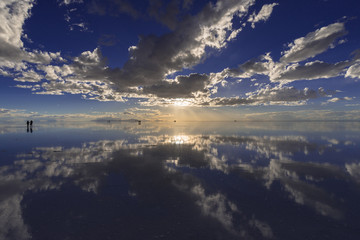 ミラーレイク・ウユニ塩湖の夕景