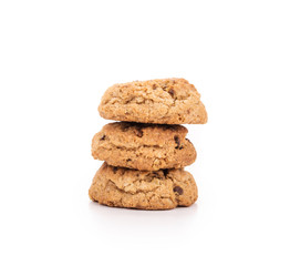 Stack of biscuits with chocolate.