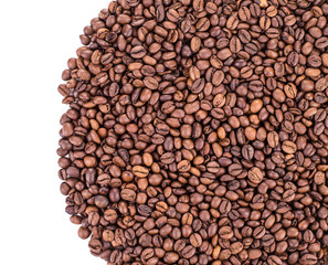 Coffee Beans circle close up.