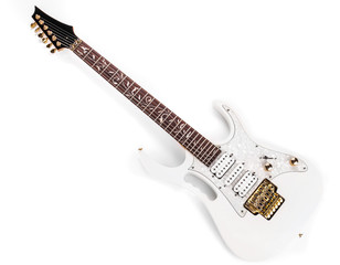 Obraz premium Beautiful white electric guitar.