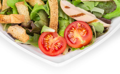 Caesar salad dish close up.