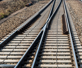 Fototapeta premium Schienen mit Weiche