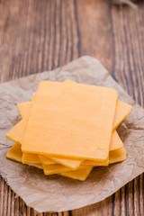 Portion of Cheddar Slices