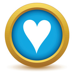 Gold heart card icon