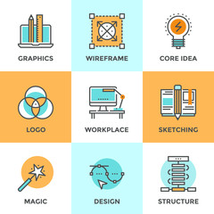 Design development line icons set