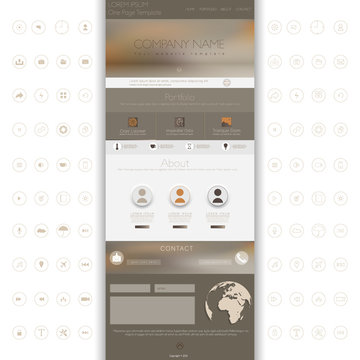 One Page Website Design Template. All In One Set For Website Des