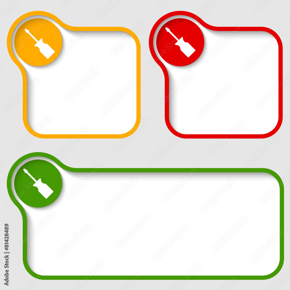Poster Set abstract text frames with screwdriver