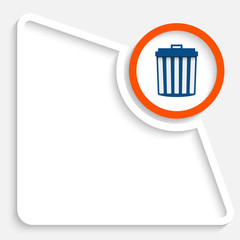 Abstract box for your text and trashcan