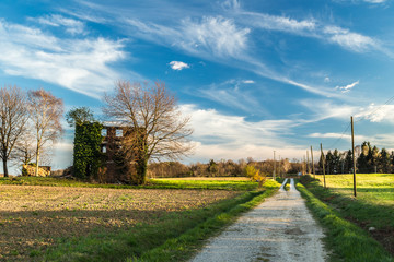 Obraz premium Abandoned farm in the countryside