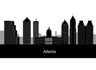 Fototapeta premium Atlanta, Georgia, panoramę. Szczegółowa sylwetka wektor