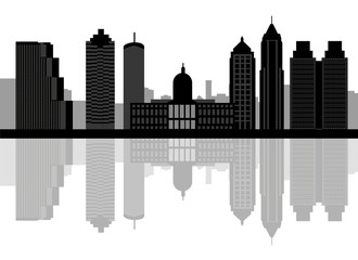 Fototapeta premium Atlanta, Georgia skyline. Detailed vector silhouette