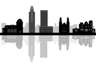 Omaha skyline linear style with in editable vector file - obrazy, fototapety, plakaty