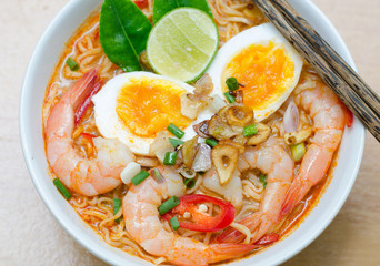 Thai style noodle, tom yum kung
