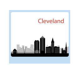 Cleveland, Ohio skyline. Detailed vector silhouette