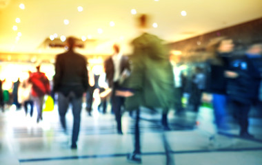 LONDON, UK - MARCH 31, 2015: Business people moving blur.