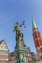 statue of Lady Justice in Frankfurt, Germany