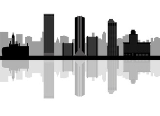 Tulsa, Oklahoma skyline. Detailed vector silhouette