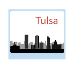Naklejka premium Tulsa, Oklahoma skyline. Detailed vector silhouette