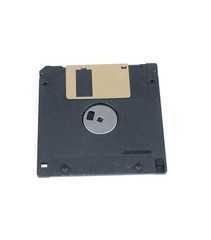 Black Floppy Disc Isolated on white